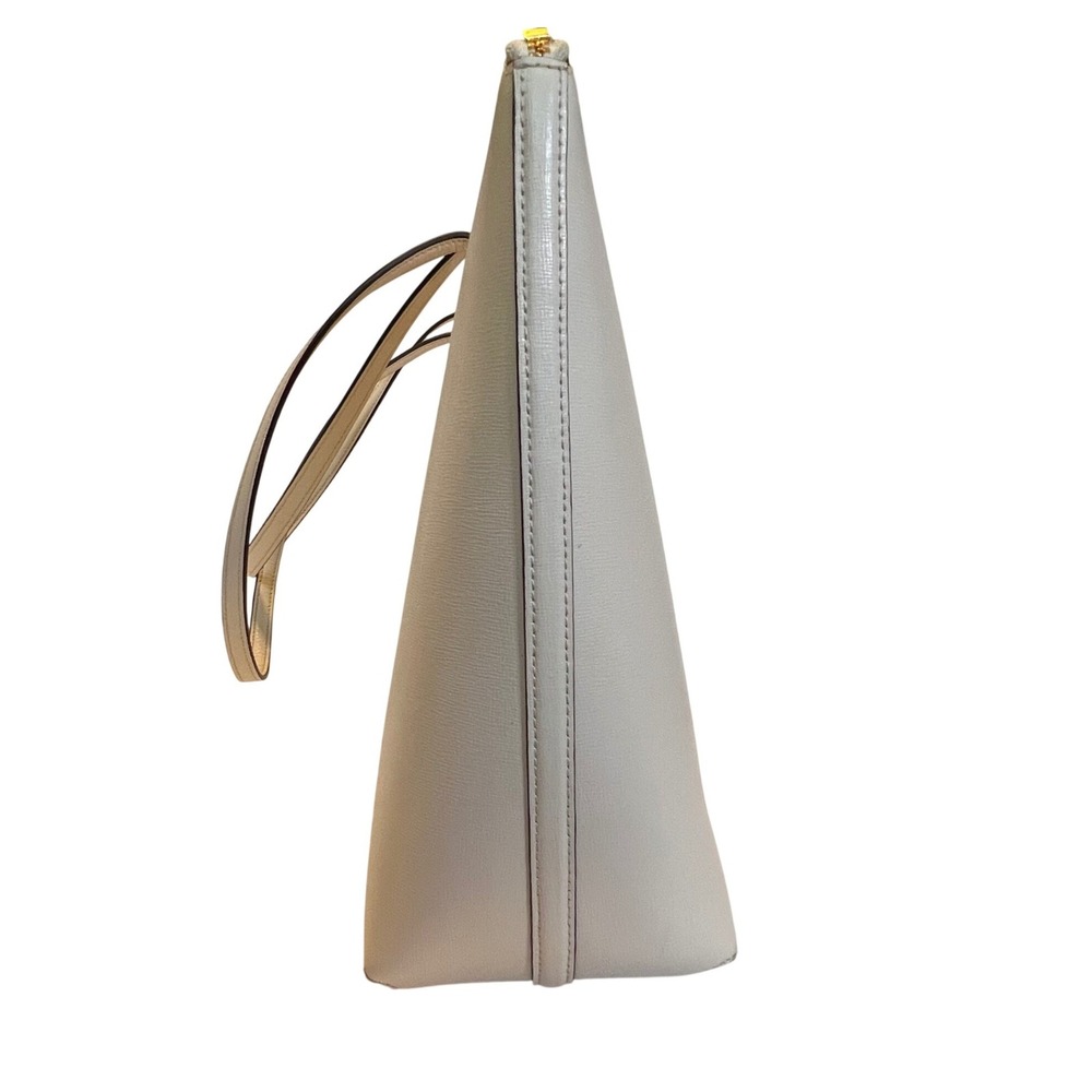 Kate Spade Bleecker Tote Bag Womens Large Parchment White Leather Zip Top - Picture 5 of 16